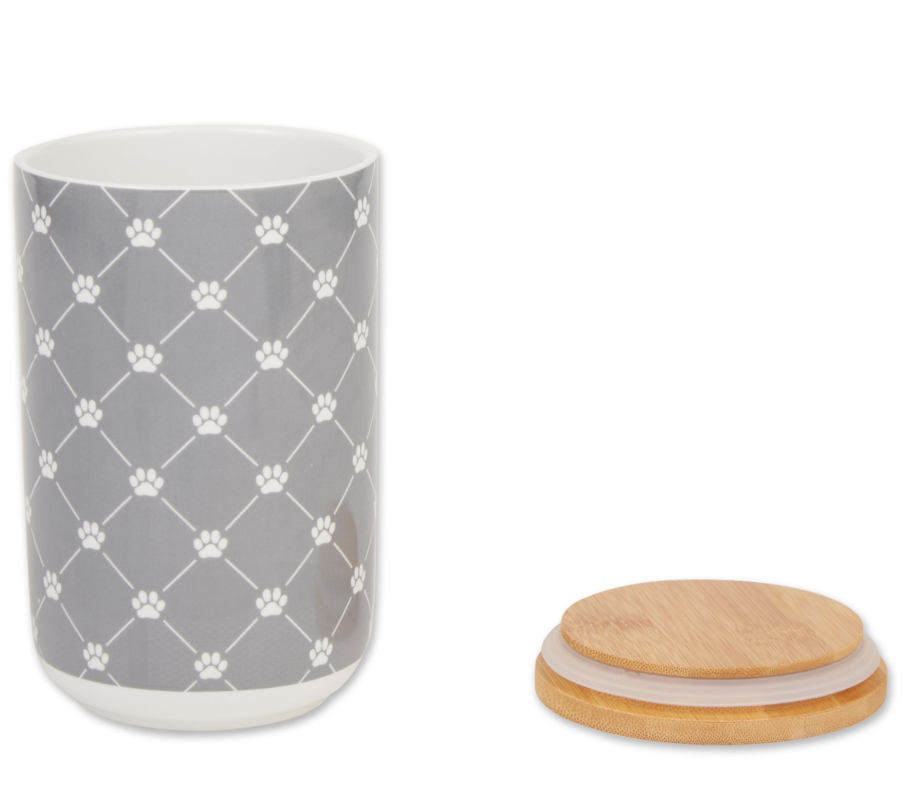 Bone Dry Trellis Paw Ceramic Treat Canister