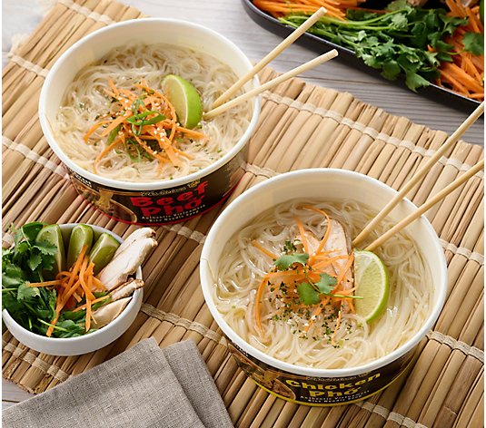 PhoLicious 4 Microwaveable Bowls of Pho Soup in Choice of Flavor