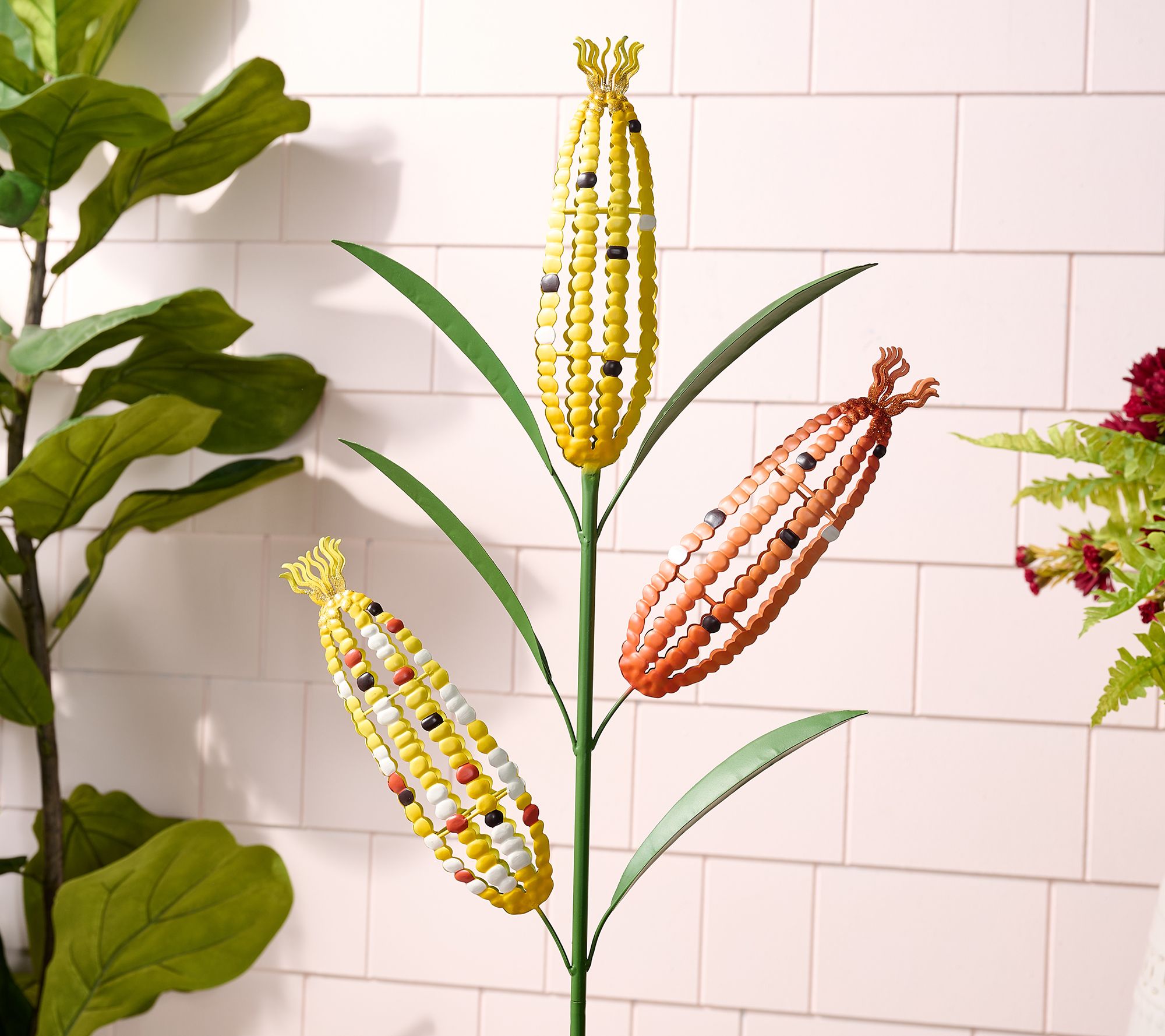 Girl Next Door 36" Tall Harvest Corn Garden Stake