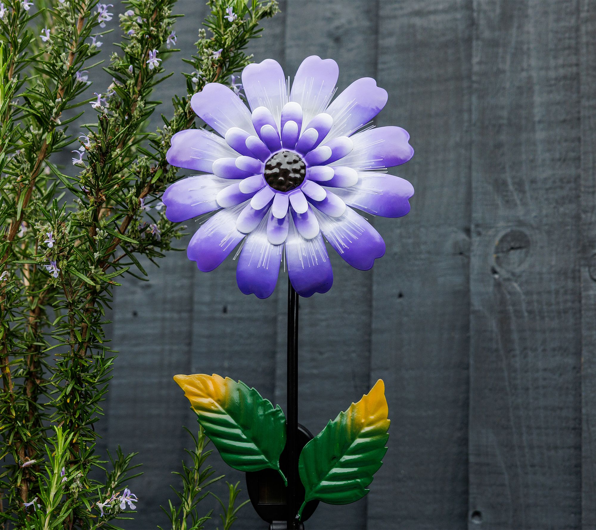 Jennings Fibe Optic Solar Metal Flower Stake