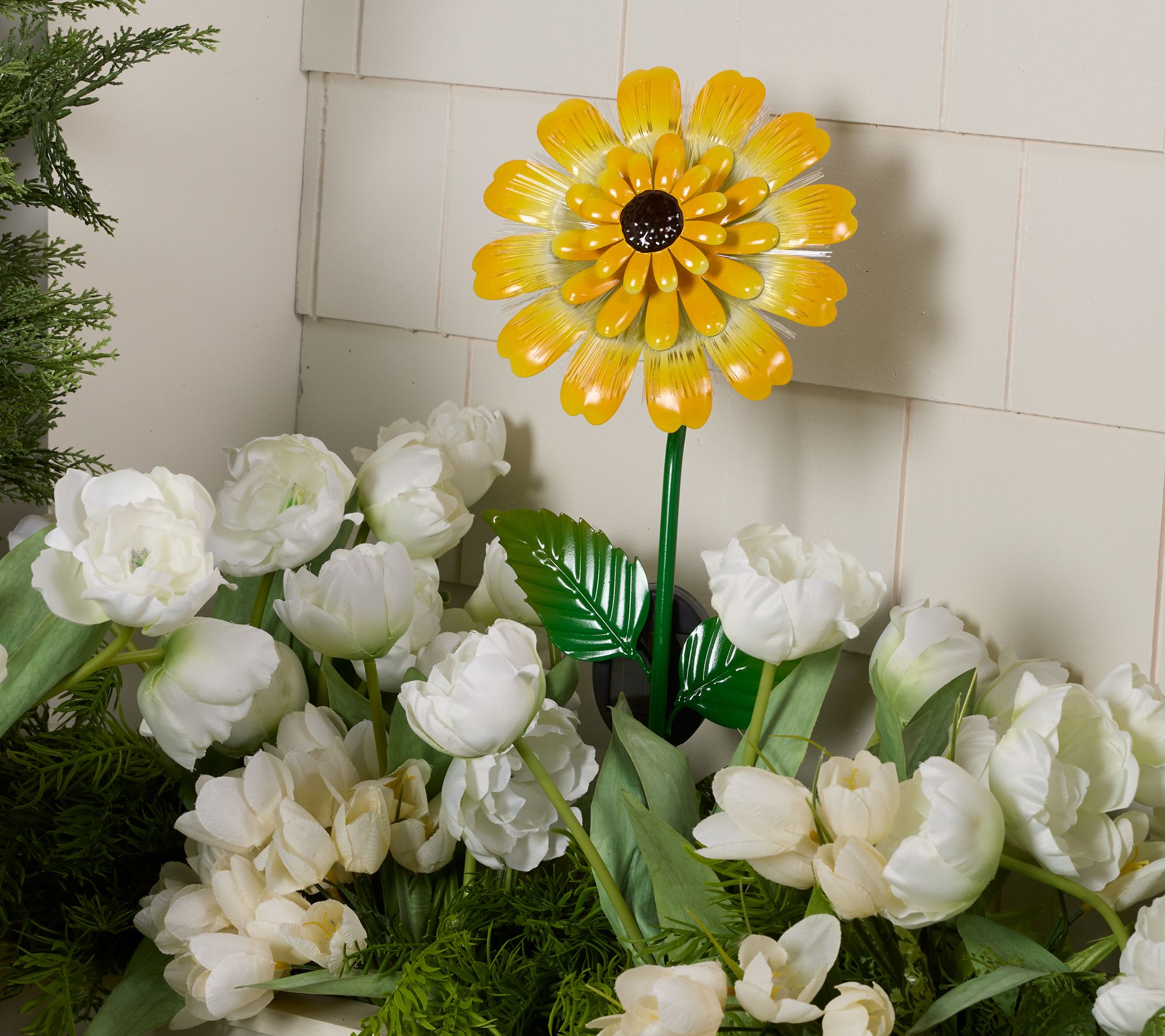 Jennings Fibe Optic Solar Metal Flower Stake