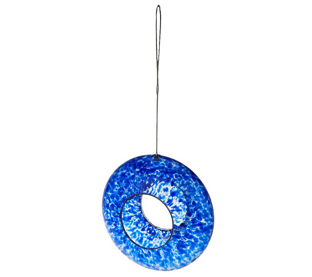 Glass Circle Fly Thru Bird Feeder With Hanging Wire Page 1 Qvc Com