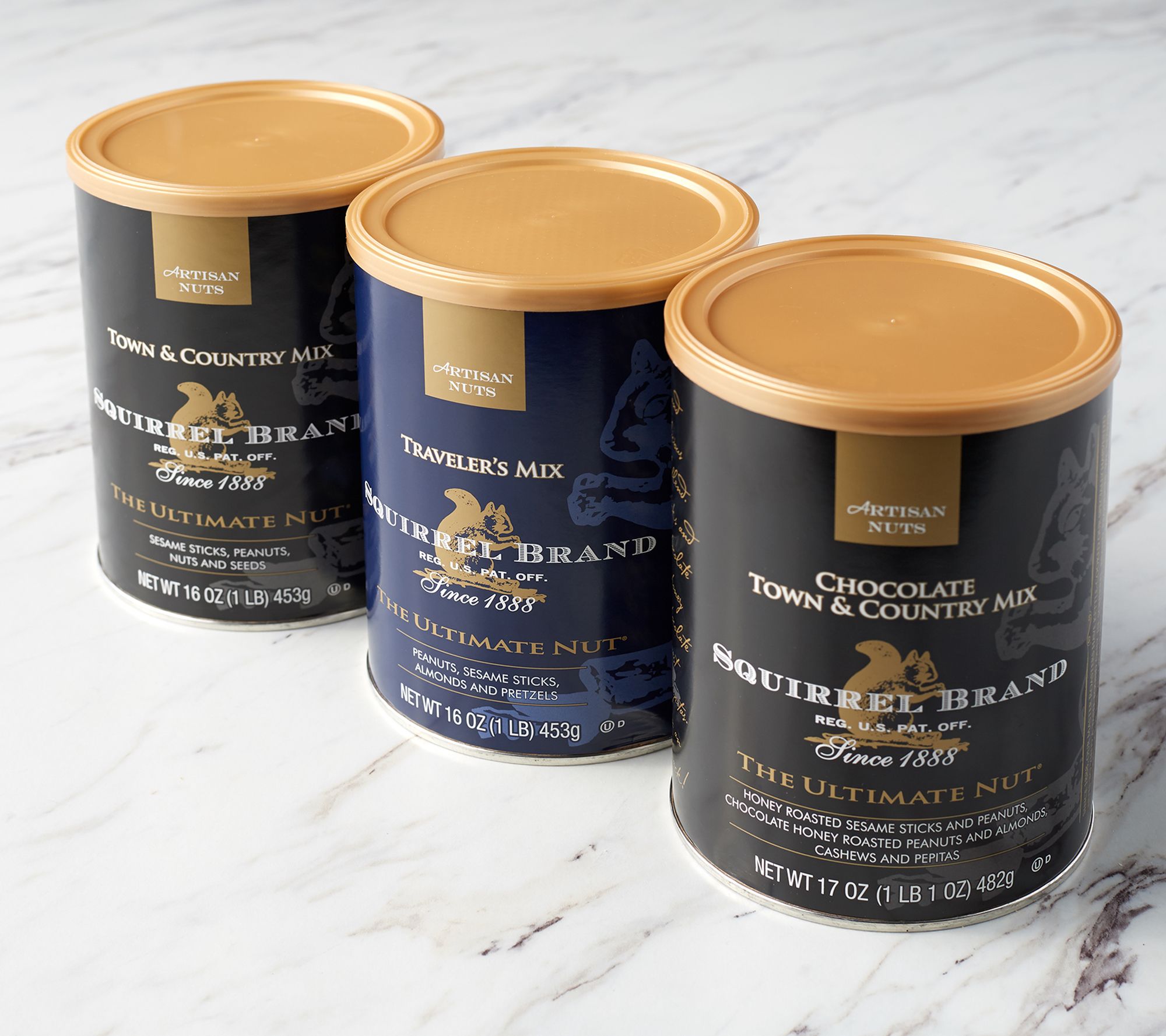 (QVC) Squirrel Brand (3) or (6) 16oz Sweet & Savory Nut Mix Assortment