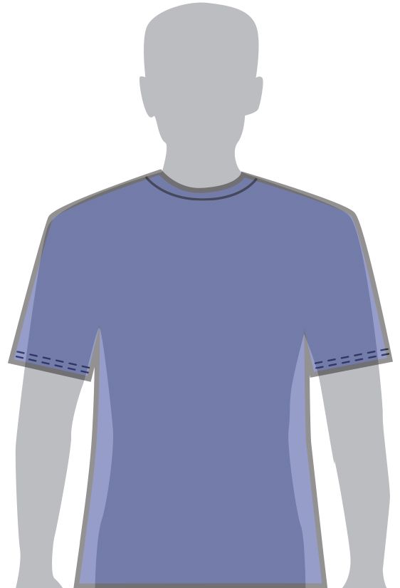 Semi-fitted tops for men, showing a fit that follows the body with added ease.