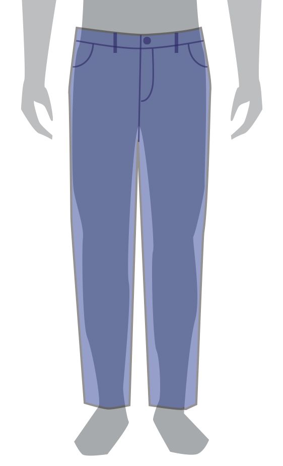 Slim fit bottoms for men, highlighting a tailored, close-to-the-body fit.