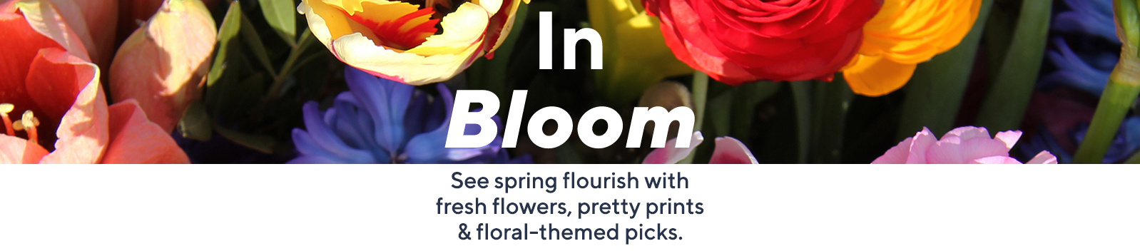 In Bloom  Let the sunshine in  See spring flourish with fresh flowers, pretty prints & floral-themed picks