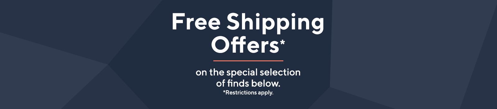 Free Shipping Offers* on the special selection of finds below.  *Restrictions apply.