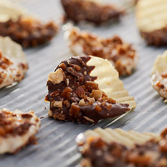 Chocolate-Covered Potato Chips with Toffee Bits