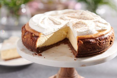 Eggnog Cheesecake with Gingersnap Crust