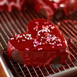 Flourless Chocolate & Red Wine Heart Cakes