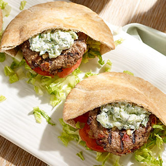 Greek Burgers with Tzatziki Sauce 