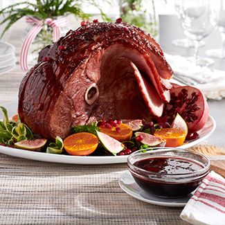 Holiday Spiral Ham with Pomegranate Glaze 