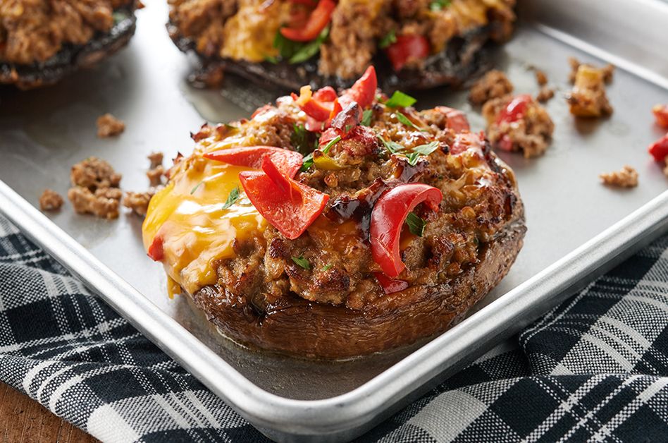 Philly Cheesesteak Stuffed Portabellas