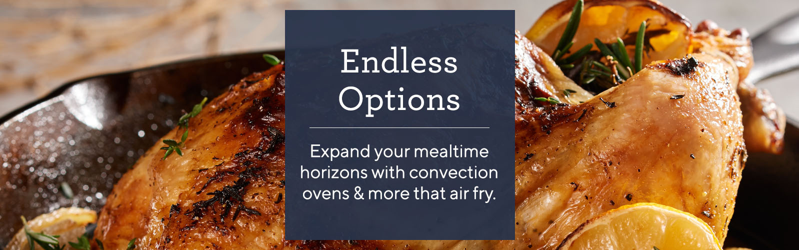 Endless Options.  Expand your mealtime horizons with convection ovens & more that air fry.
