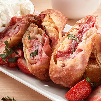 Strawberry Rhubarb Spring Rolls