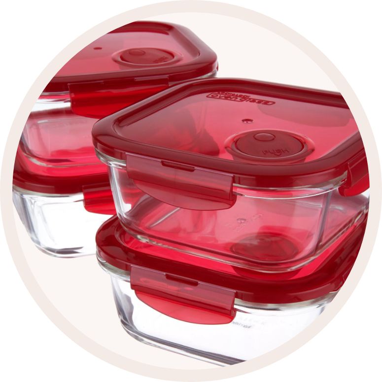 Lock & Lock Purely Better 32 oz. Round Glass Food Storage Container