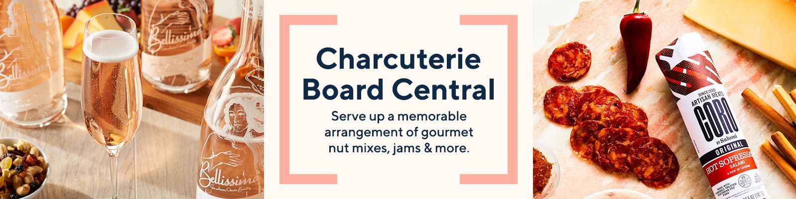 Charcuterie Board Central.  Serve up a memorable arrangement of gourmet nut mixes, jams & more.