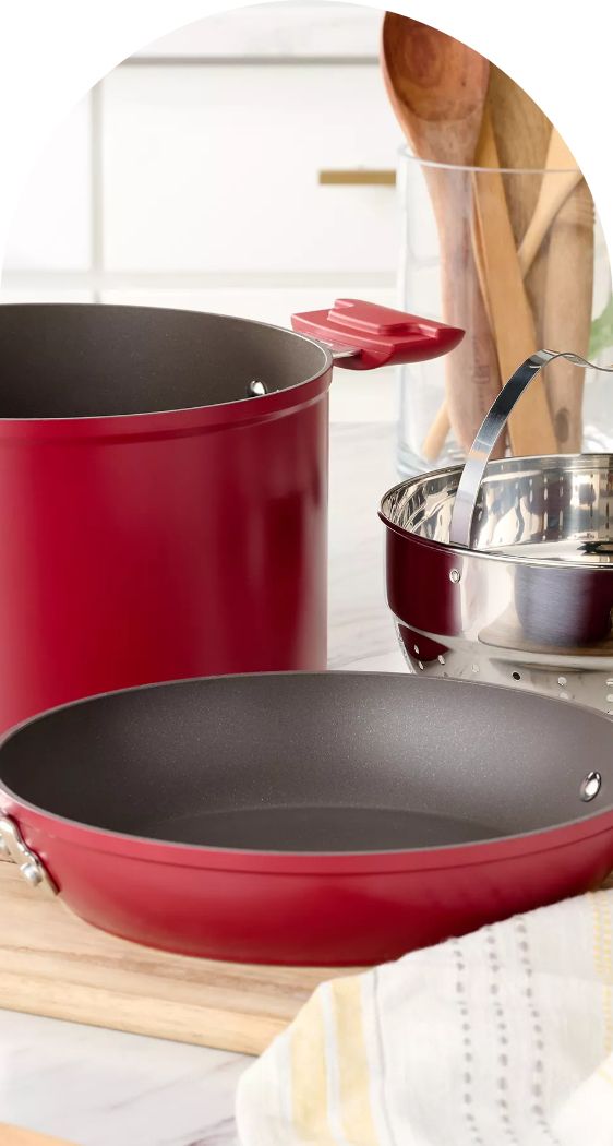 Rachael Ray 10-Piece Kitchen NonStick Hard Enamel Cookware Set Pots Pans - Yellow 