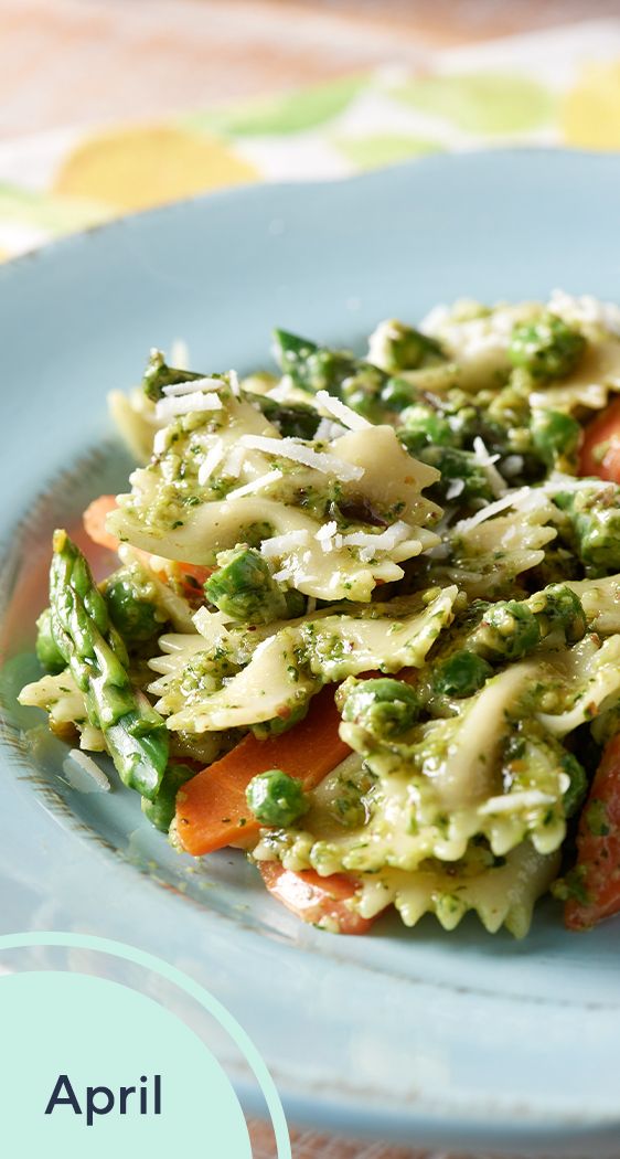 April: Spring Bow Tie Pasta with Pesto