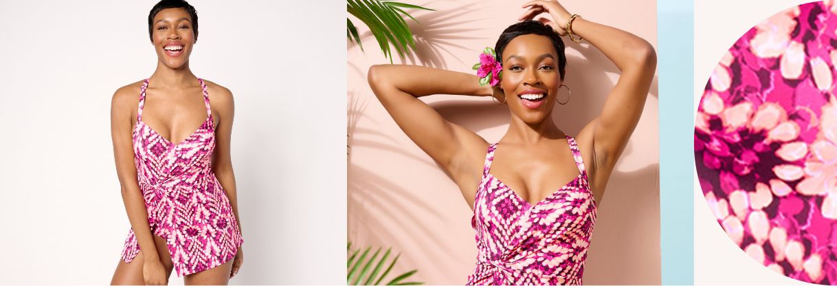 Susan Graver Soleil Knotted Side Swim Dress