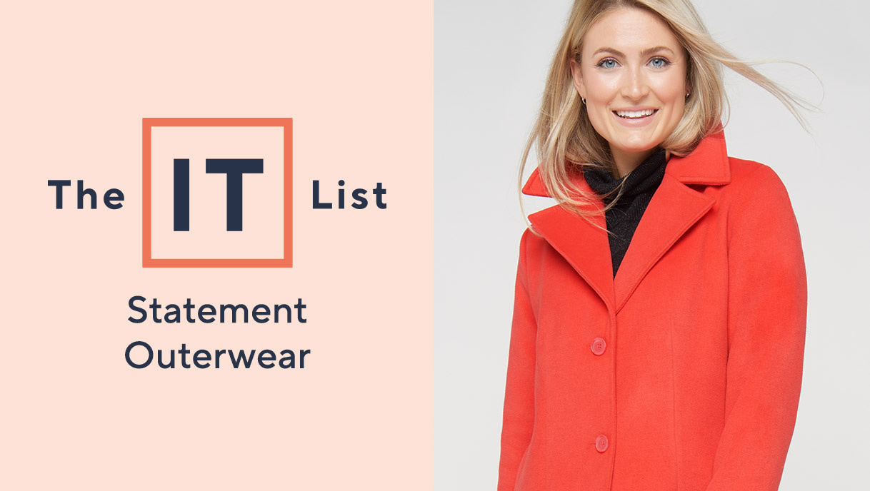 The IT List. Statement Outerwear - Candace Cameron Bure Regular Button-Front Tailored Coat 