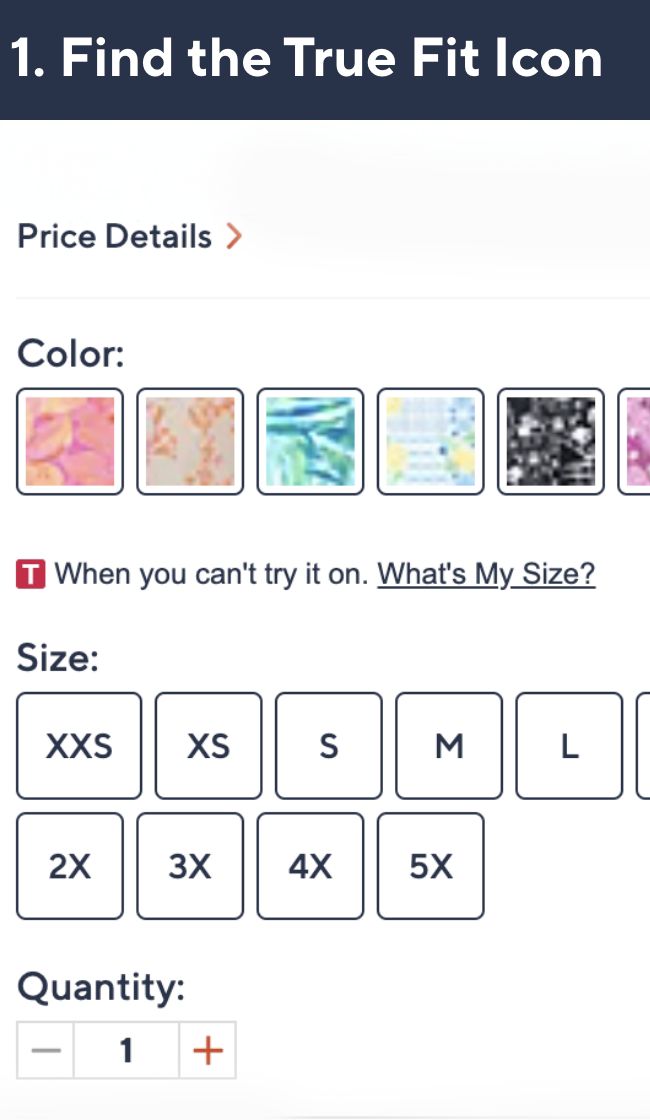 1. Find the True Fit Icon