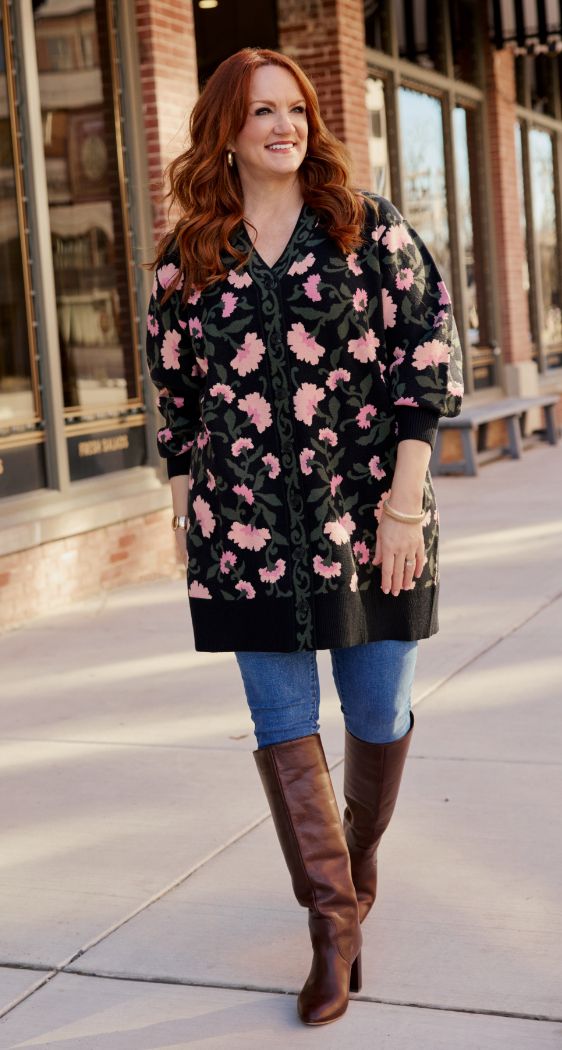 Ree by The Pioneer Woman Double-Knit Jacquard Knit Cardigan