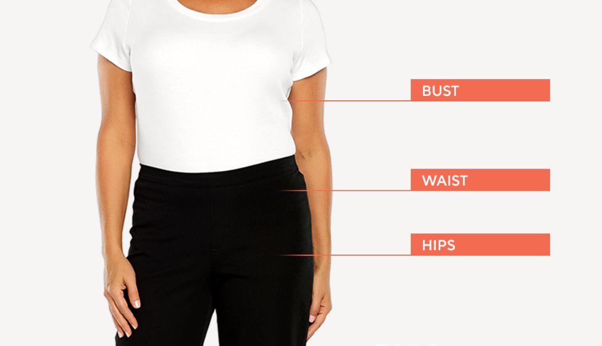 Bust, Waist & Hips locations on the body