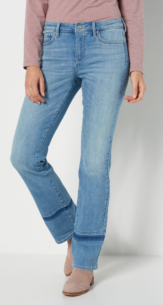 Relaxed Straight Jeans In Cool Embrace® Denim With Mid Rise And Frayed Hems  - Magical Blue | NYDJ