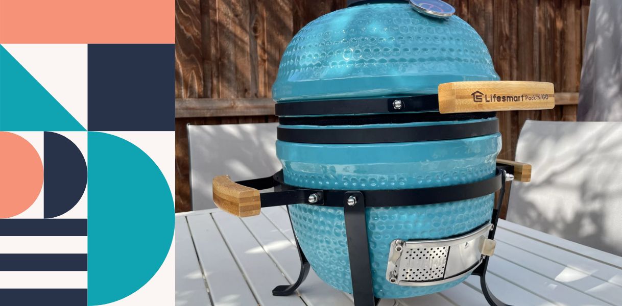 Lifesmart Pack & Go Portable Kamado Ceramic Charcoal Grill