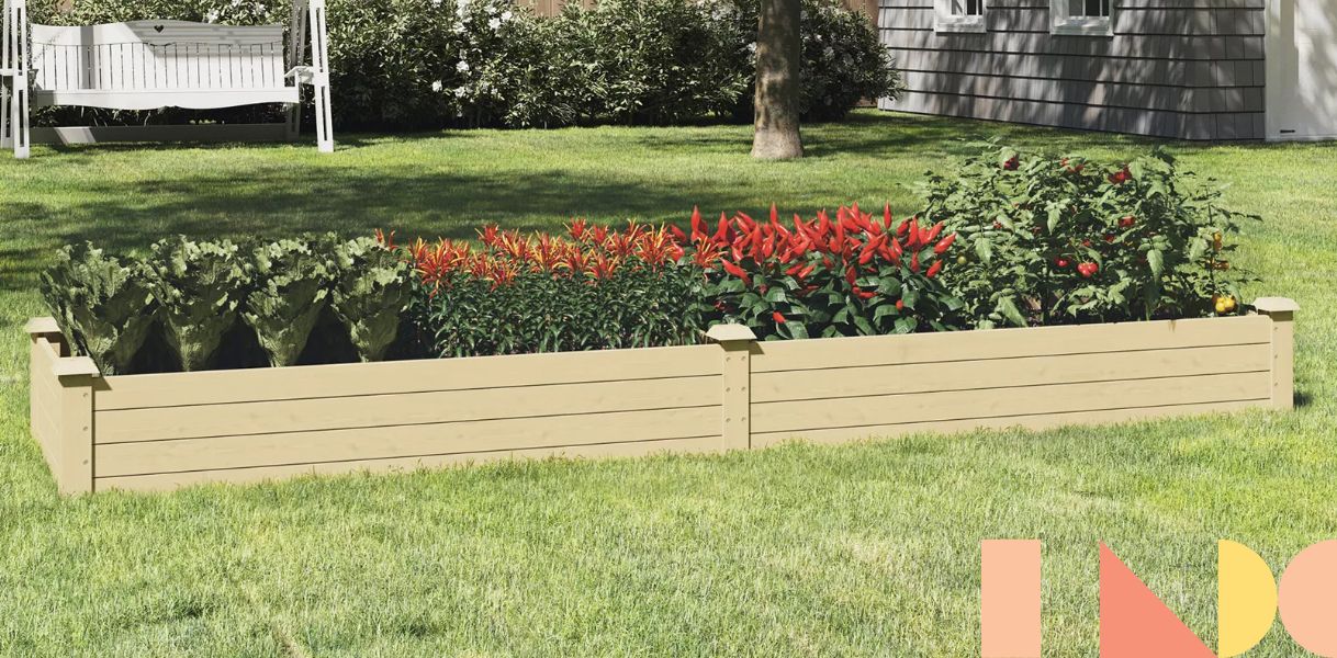 Home-Complete Raised Garden Bed 8-feet x 2-feet Wood Planter Box