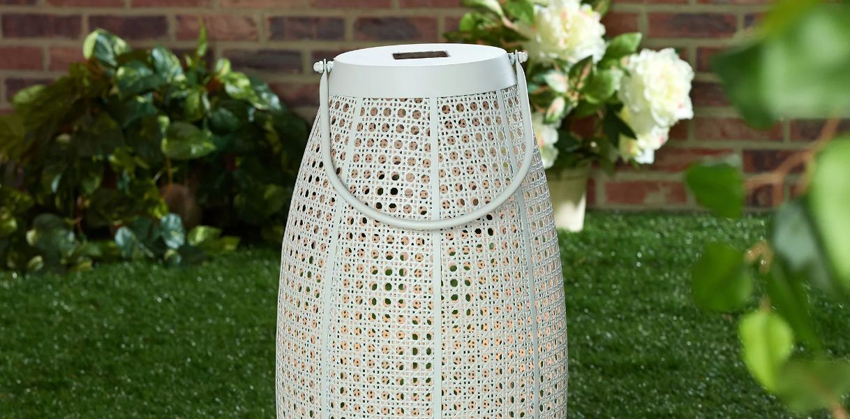 Garden Reflections 24" Metal Solar Lantern w/ Faux Candle