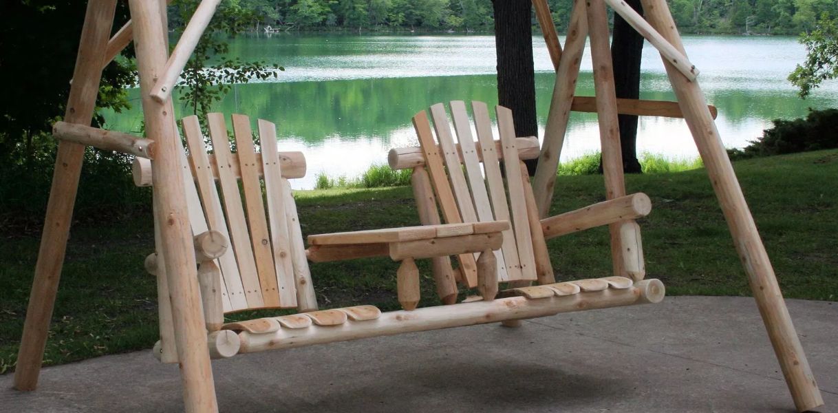 Lakeland Mills Tete-a-Tete Yard Swing with Stand