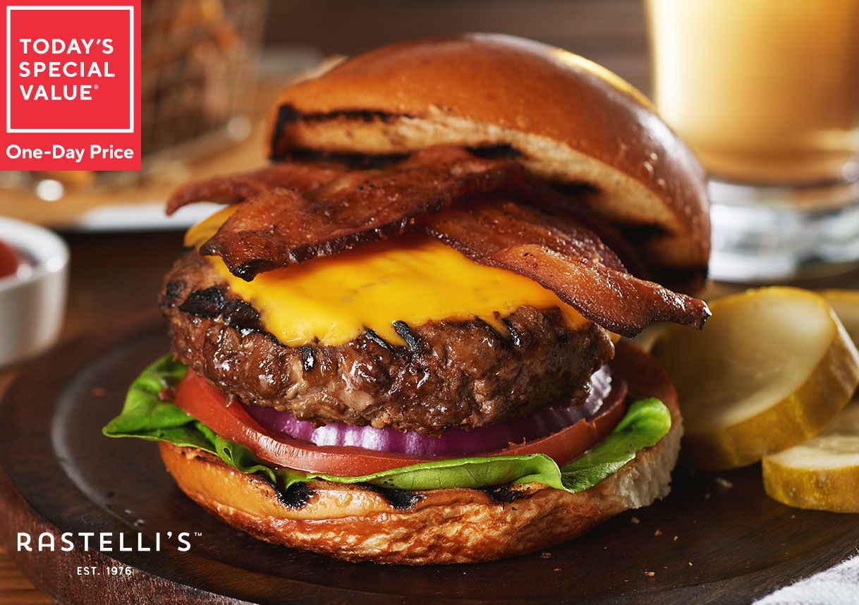 Today's Special Value® One-Day Price:  Rastelli (12) or (24) 5.33 oz Reserve Ribeye Steakburgers