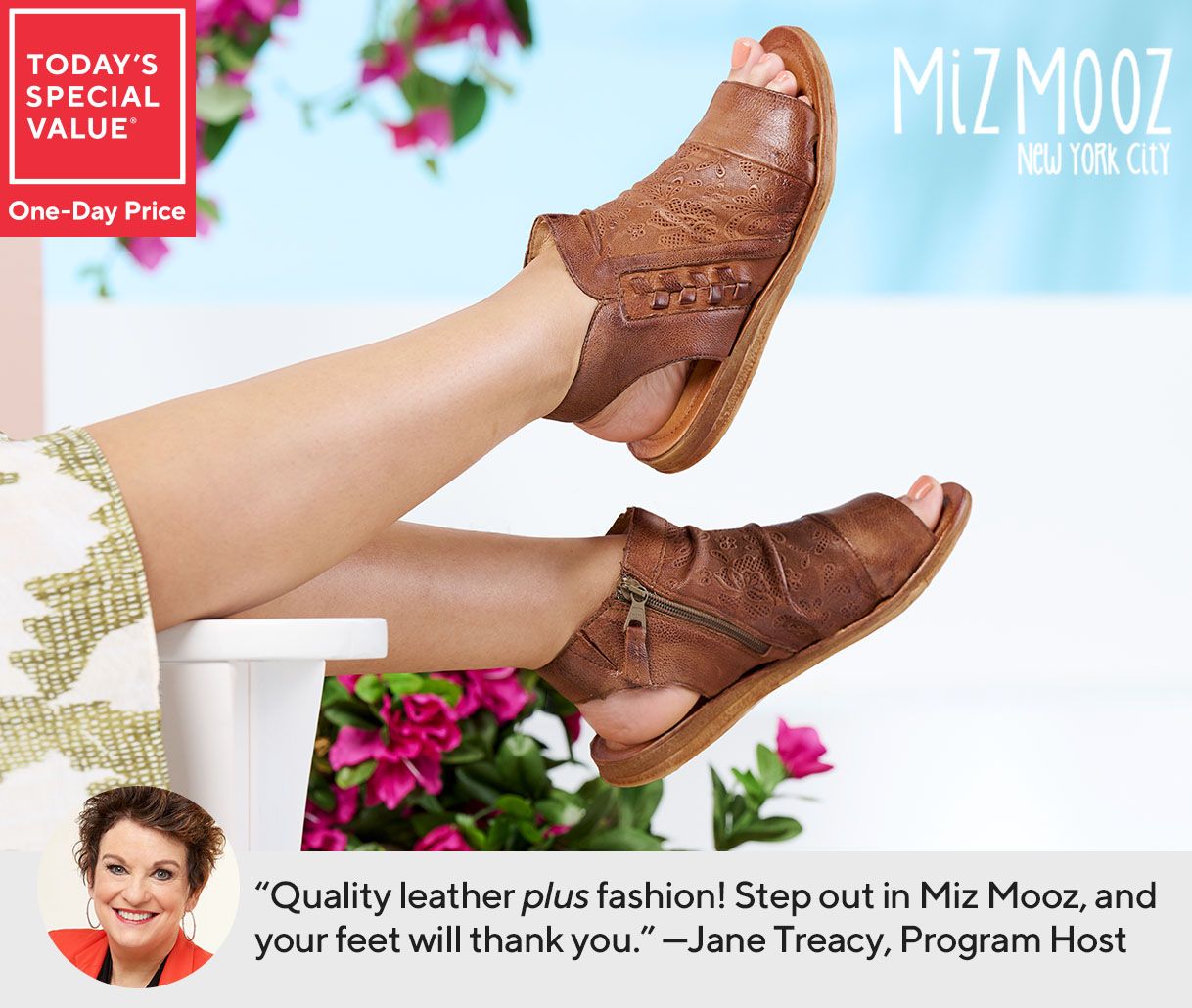 Today's Special Value® One-Day Price  “Quality leather plus fashion! Step out in Miz Mooz, and your feet will thank you.” —Jane Treacy, Program Host