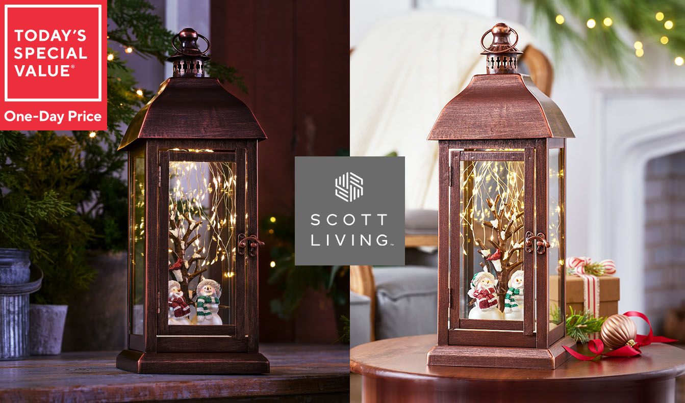 Today's Special Value® One-Day Price: Scott Living 18" Metal Holiday Lantern with Cascading Fairy Lights