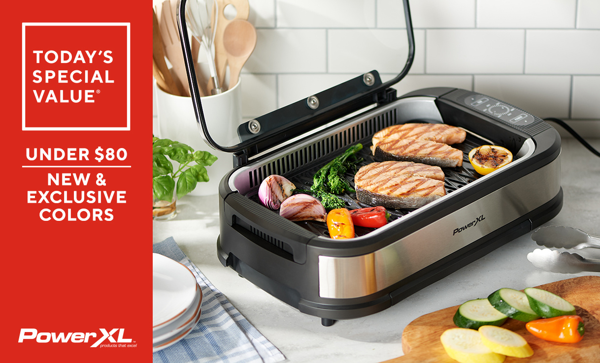 (QVC) PowerXL 1500W Smokeless Grill Pro with Griddle Plate