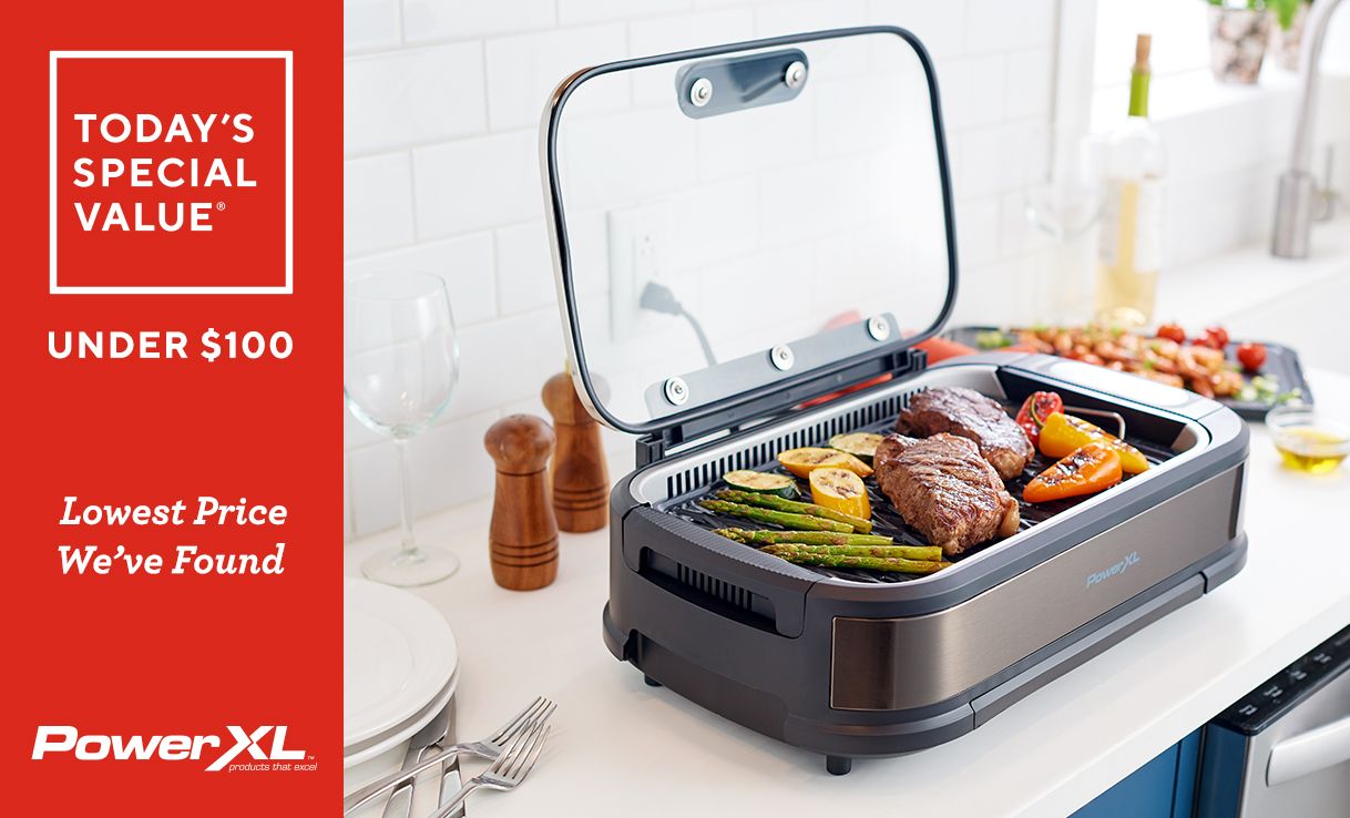 (QVC) PowerXL 1500W Smokeless Grill Pro with Griddle Plate