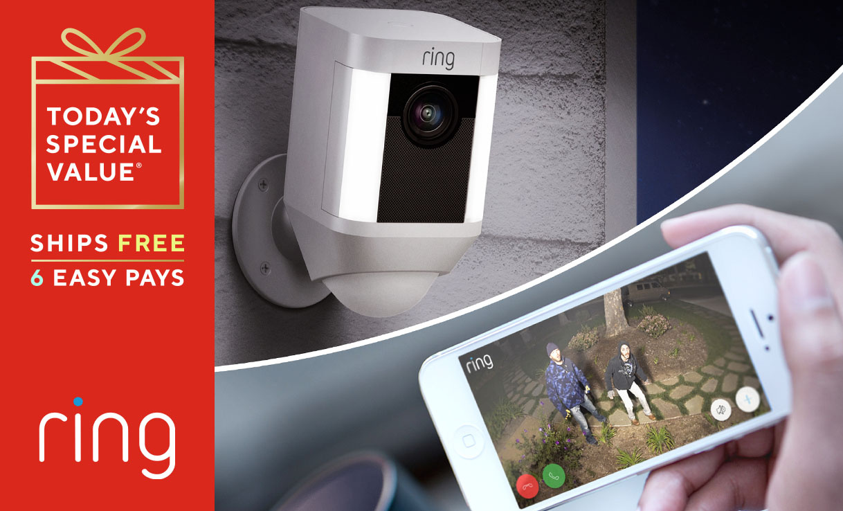 (QVC) Ring Spotlight Cam, WireFree HD NightVision w/ TwoWay Talk