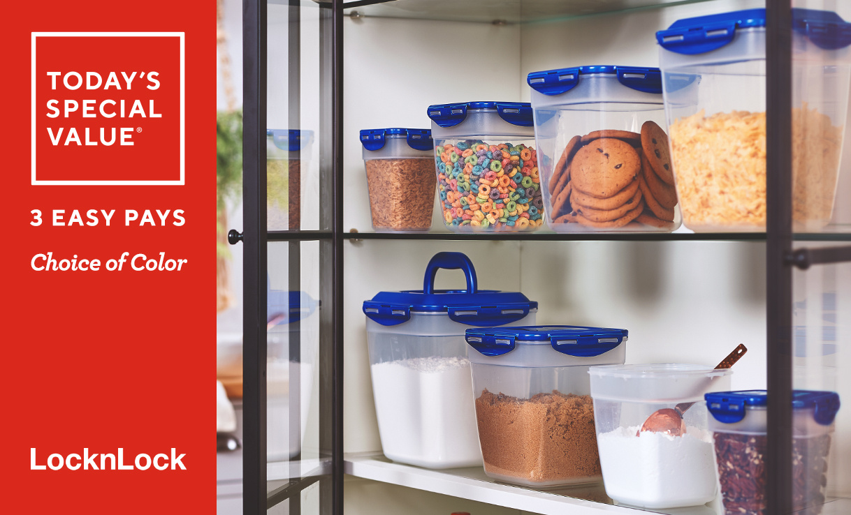 (QVC) LocknLock 8-Pc Nestable Multi-Purpose Storage Set w/ 2 Handle ...