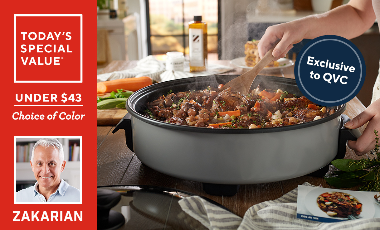 (QVC) Geoffrey Zakarian Nonstick 14" 8qt Electric Skillet