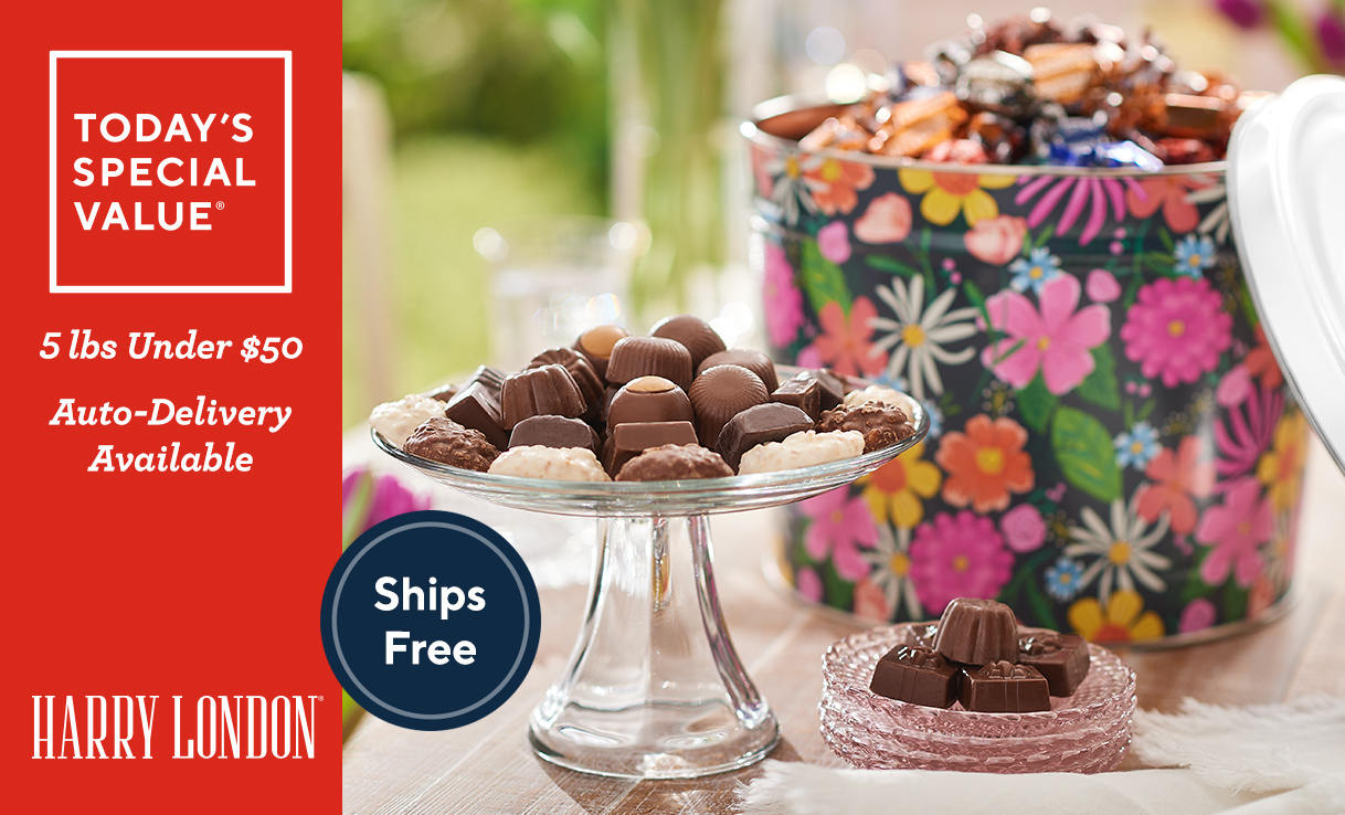 (QVC) Harry London 5lbs Assorted Chocolates in Spring Tin