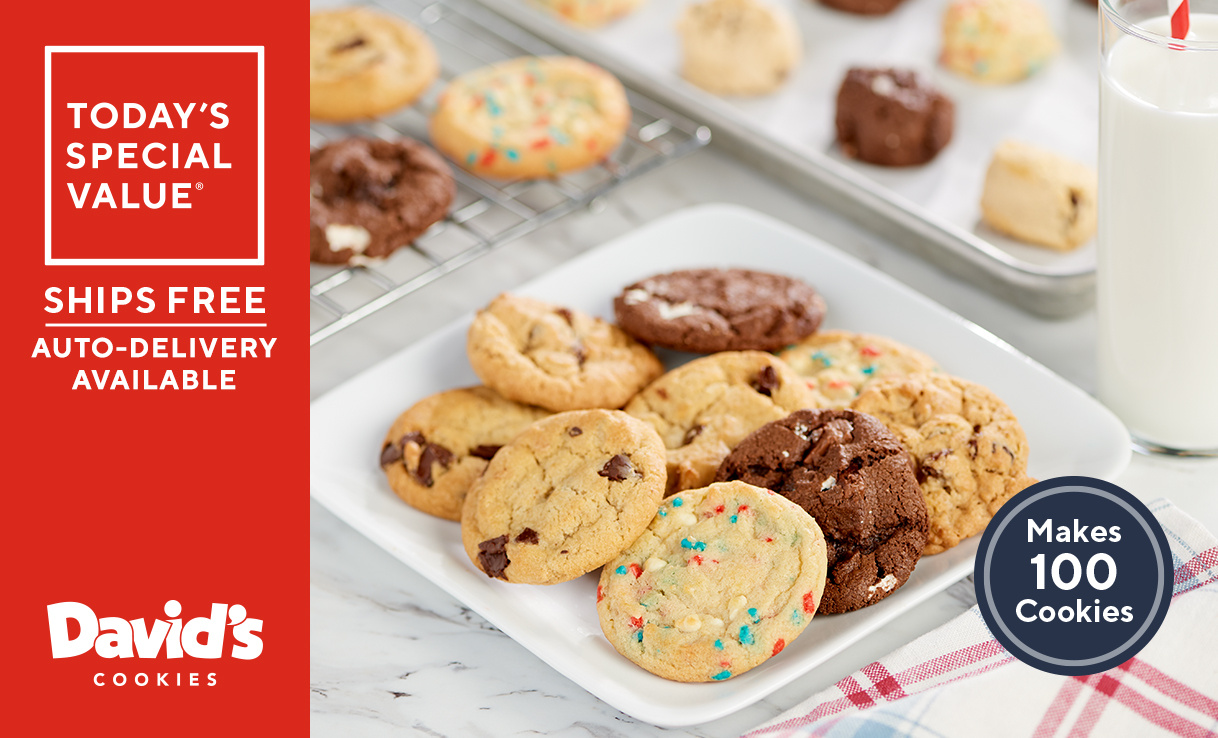 (QVC) David's Cookies 100Piece Ready to Bake Preformed Cookies