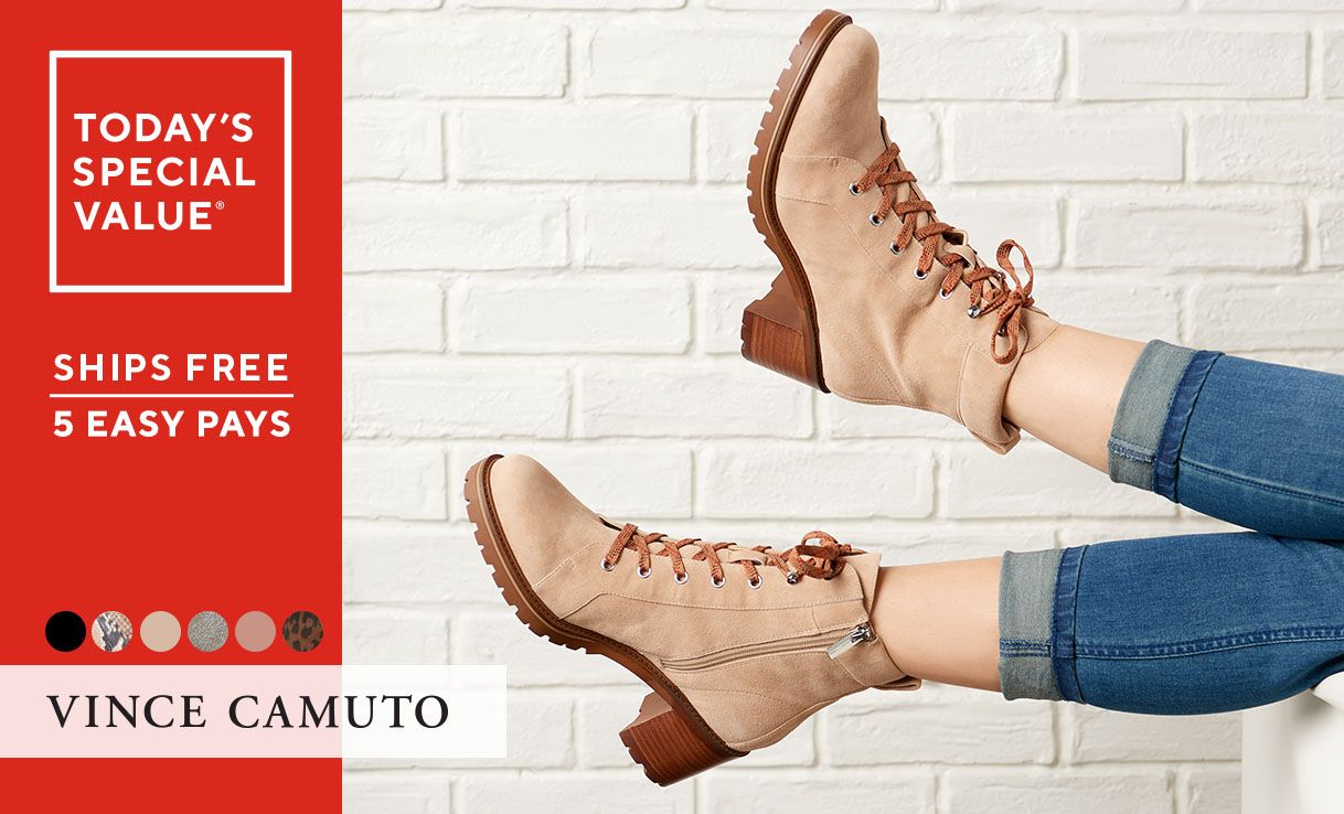 Today's Special Value®: Vince Camuto Leather Lace-Up Ankle Boots - Gaviana — Ships Free, 5 Easy Pays