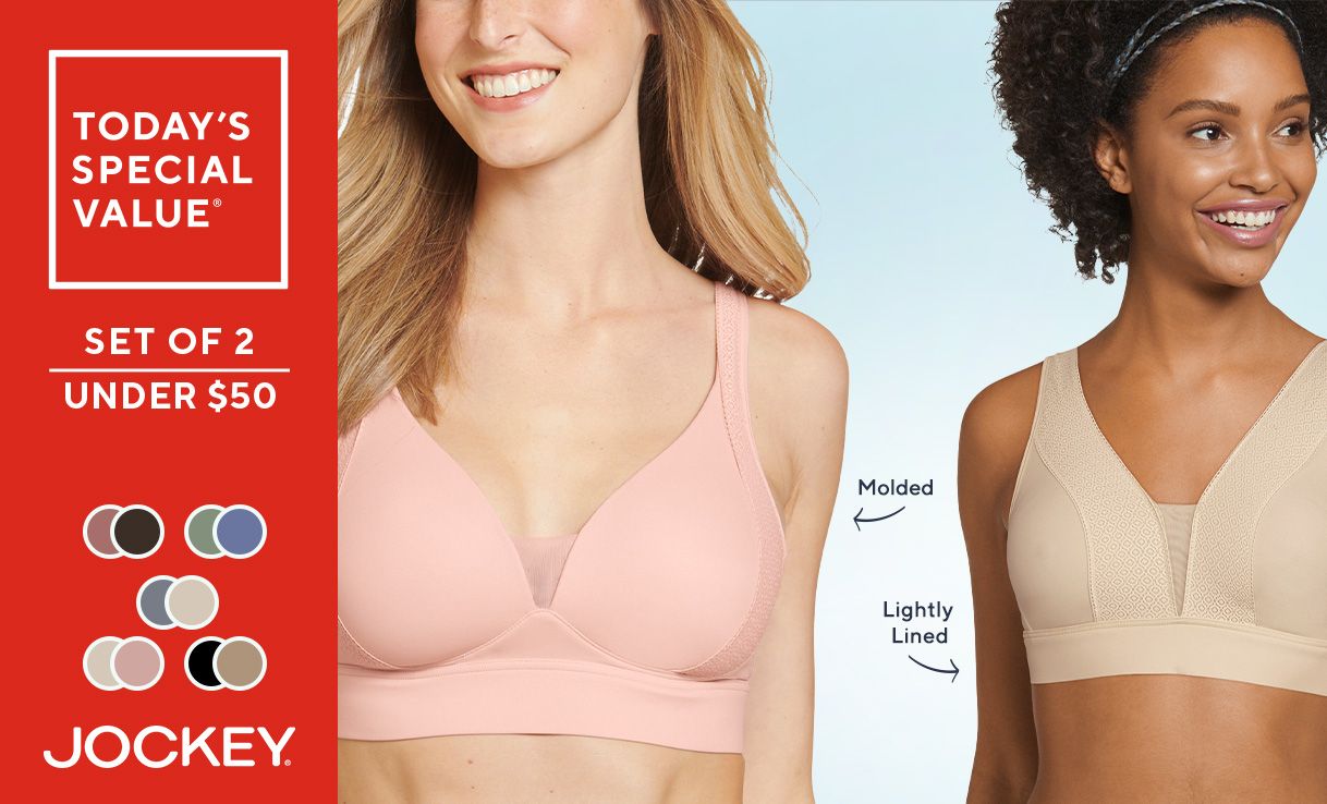 Today's Special Value® Jockey Set of 2 Forever Fit Soft Touch Lace Bra - Under $50 