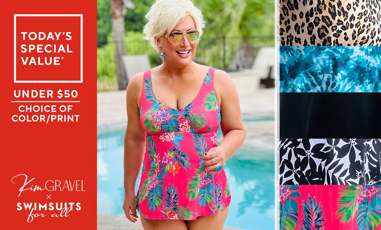 Today's Special Value® Kim Gravel x Swimsuits For All Flowy Tankini and Brief Set - Under $50 - Choice of Color/Print