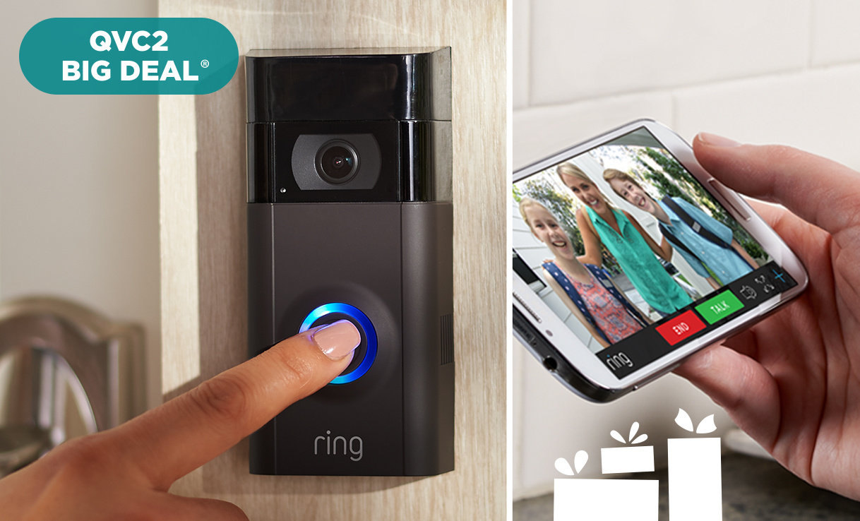 (QVC) Q2 Ring Video Doorbell 2, HD Surveillance 2Way Talk and 3Year