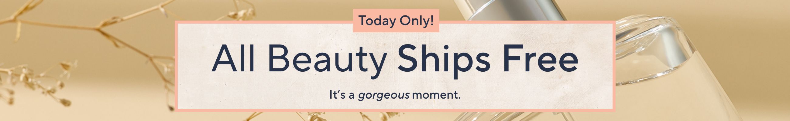 Today Only!  All Beauty Ships Free: It's a gorgeous moment.