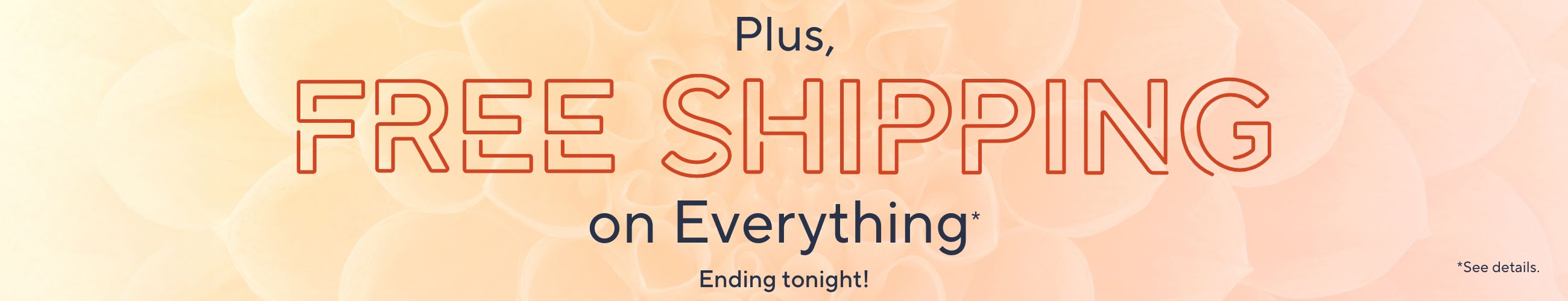Plus, Free Shipping on Everything* Ending tonight!    *See details.