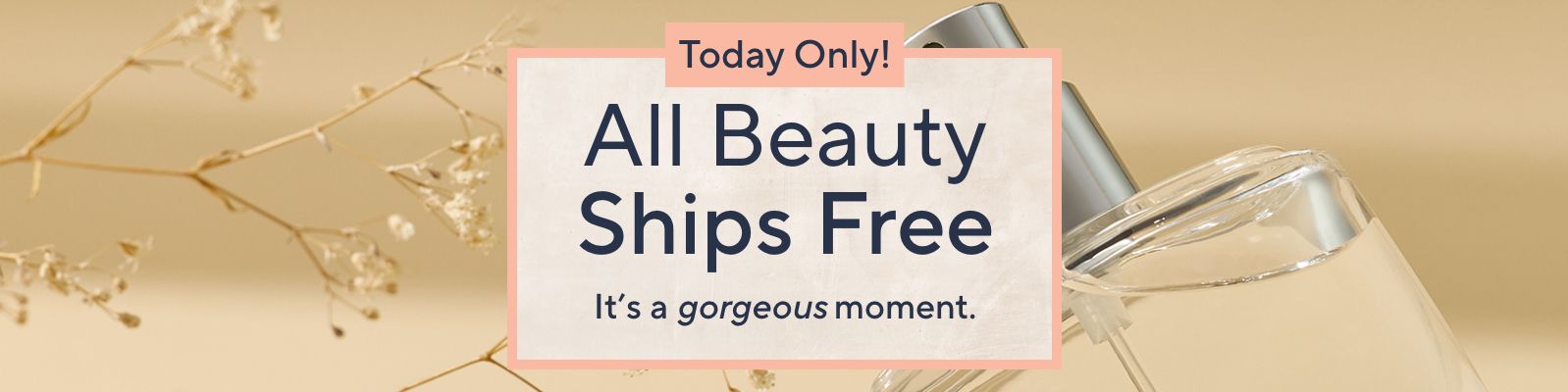 Today Only!  All Beauty Ships Free: It's a gorgeous moment.